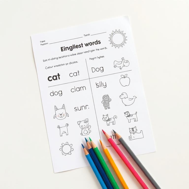 Página de atividade de atividades em inglês do kit